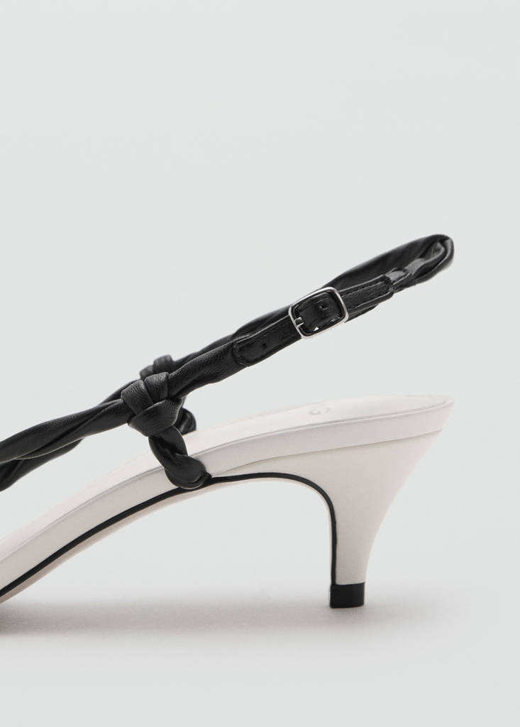 Ruched strips sandals — White