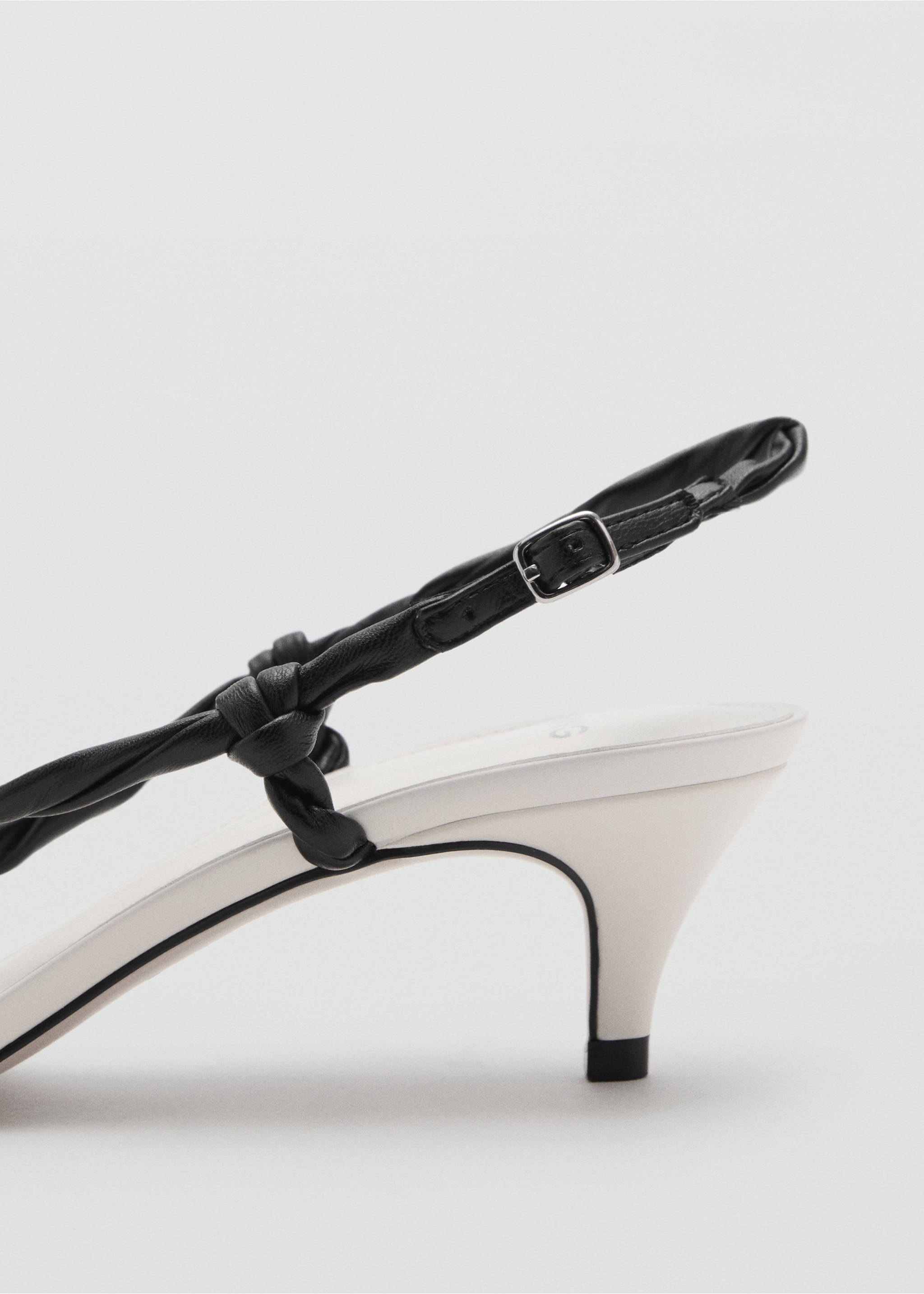 Ruched strips sandals - Details of the article 1, White. Ref: 17011145-00.