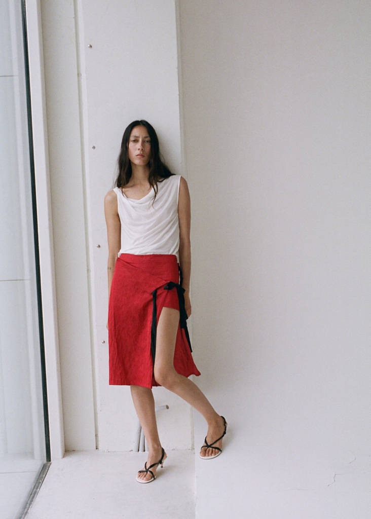 Ruched strips sandals — White