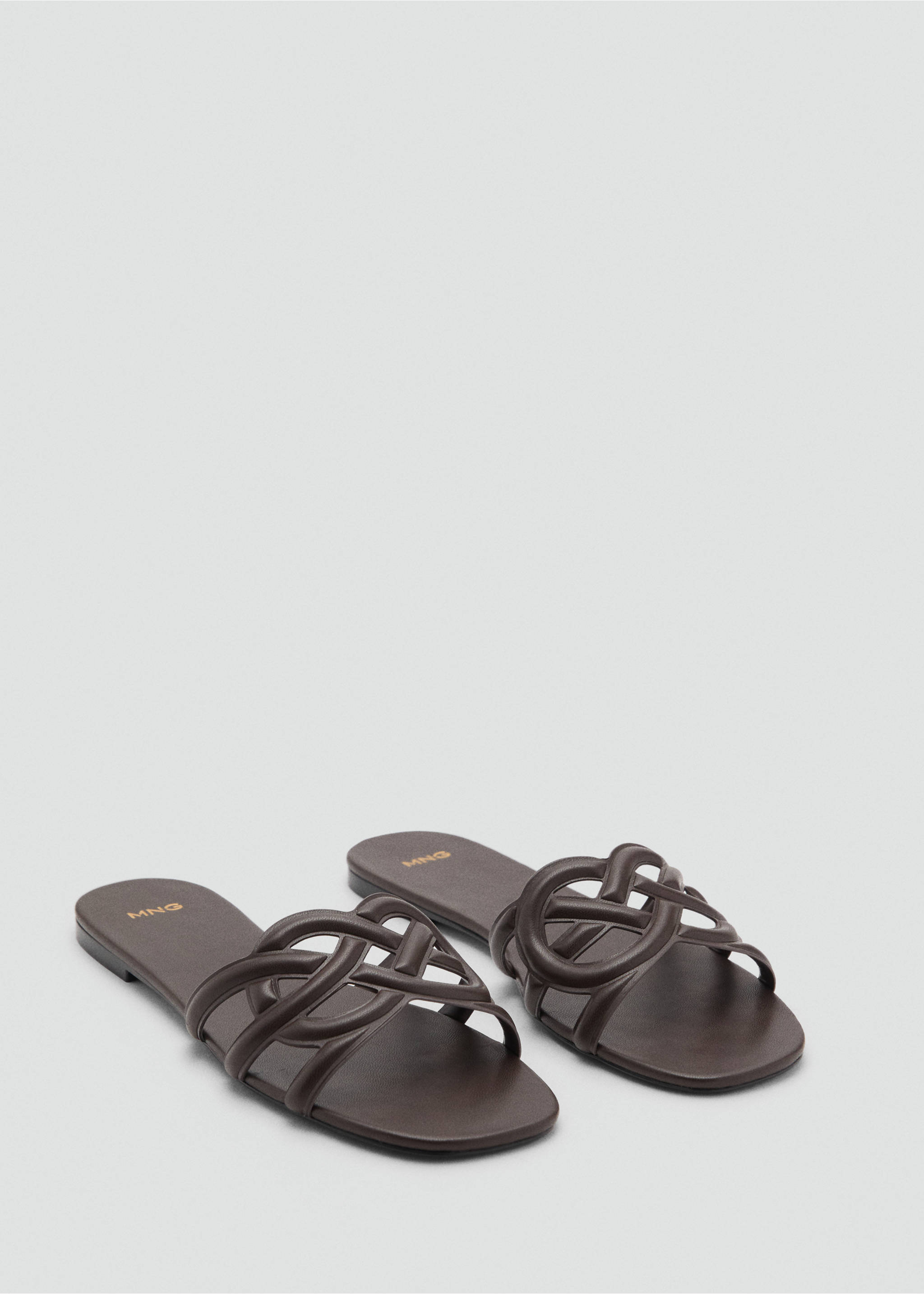 Cross-strap sandals - Medium plane, Chocolate. Ref: 17011147-00.