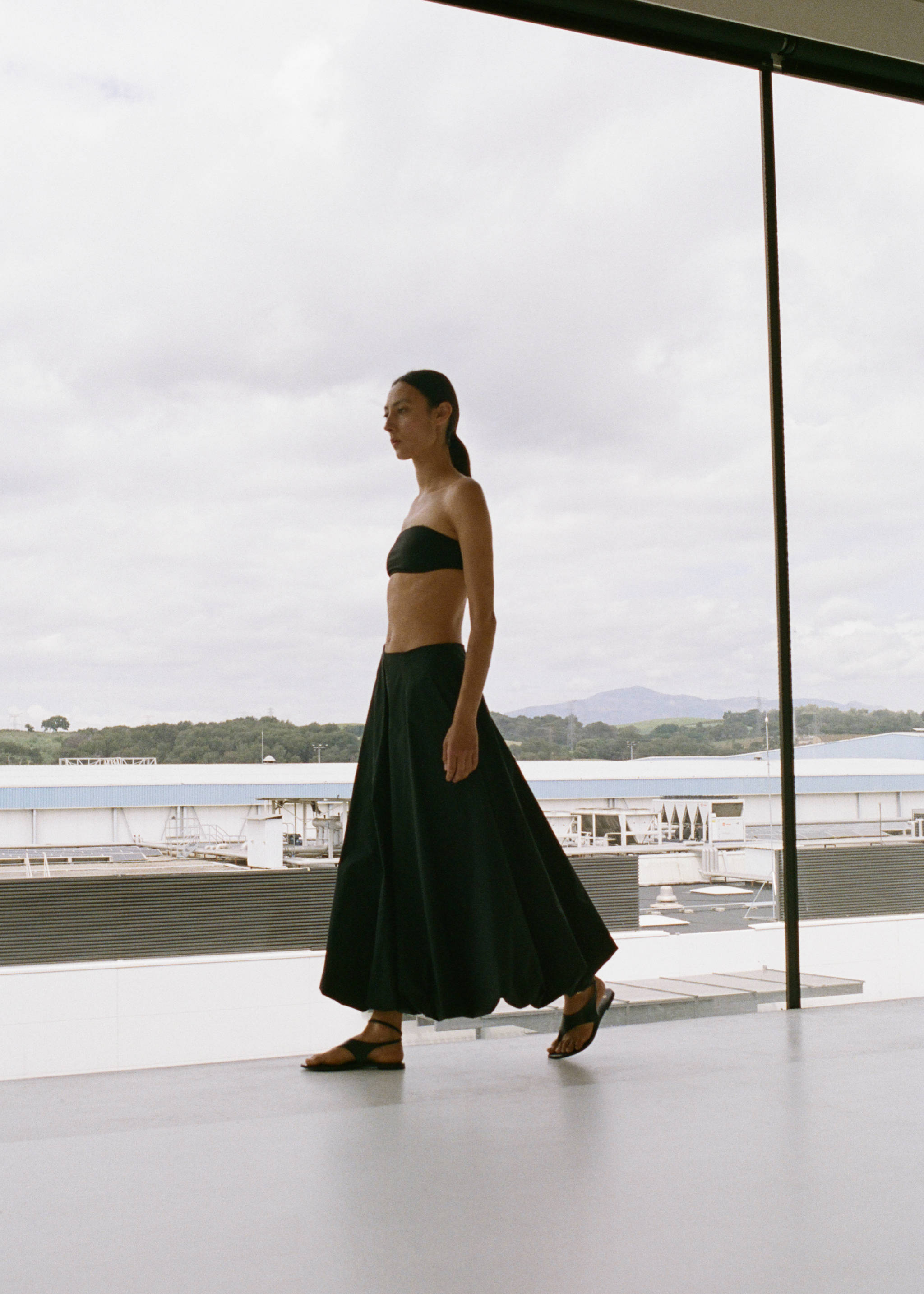 Leather straps sandals - Details of the article 9, Black. Ref: 17011151-00.