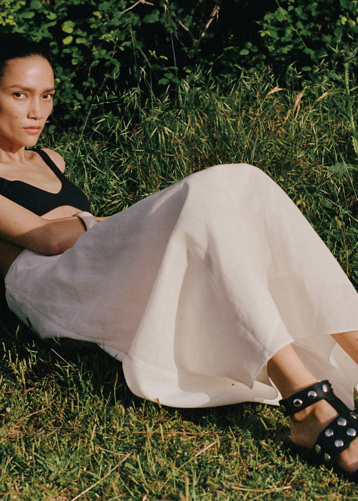 Studded leather sandals — Black
