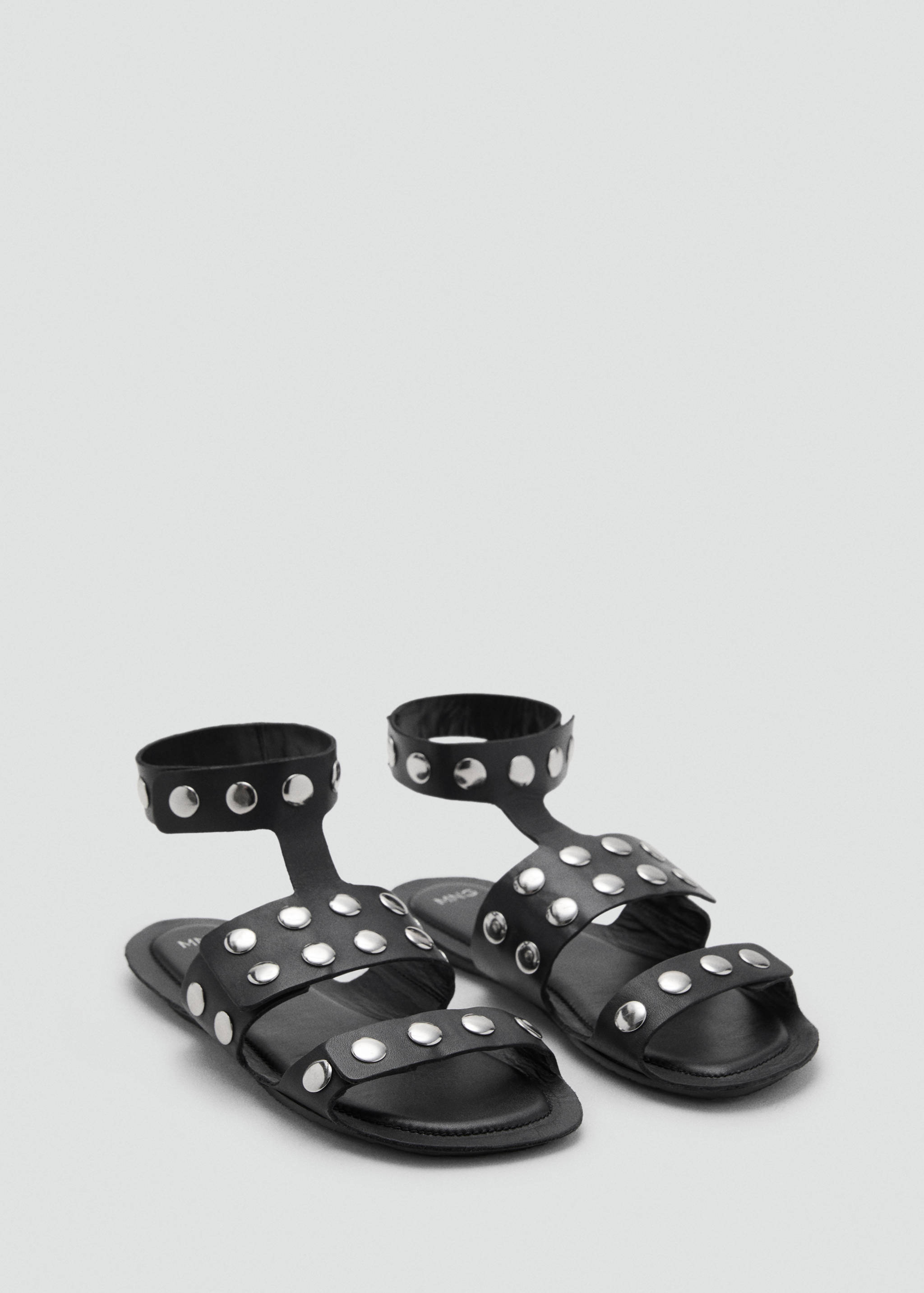 Studded leather sandals - Medium plane