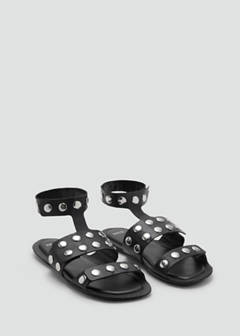 Studded leather sandals — Black 3