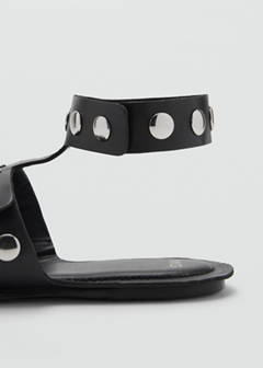 Studded leather sandals — Black 4