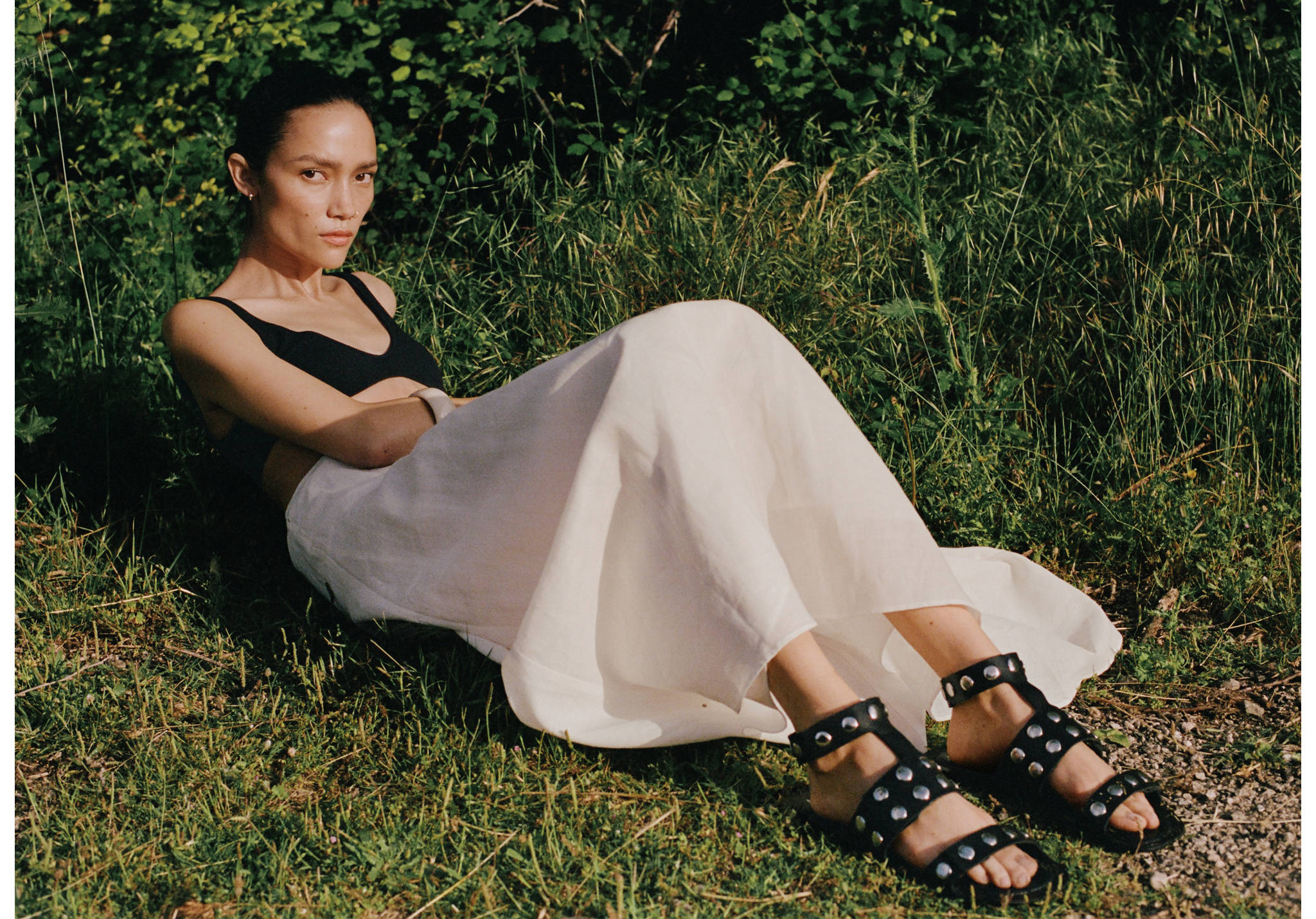 Studded leather sandals - Panoramic plane