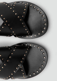 Studded leather sandals — Black 4