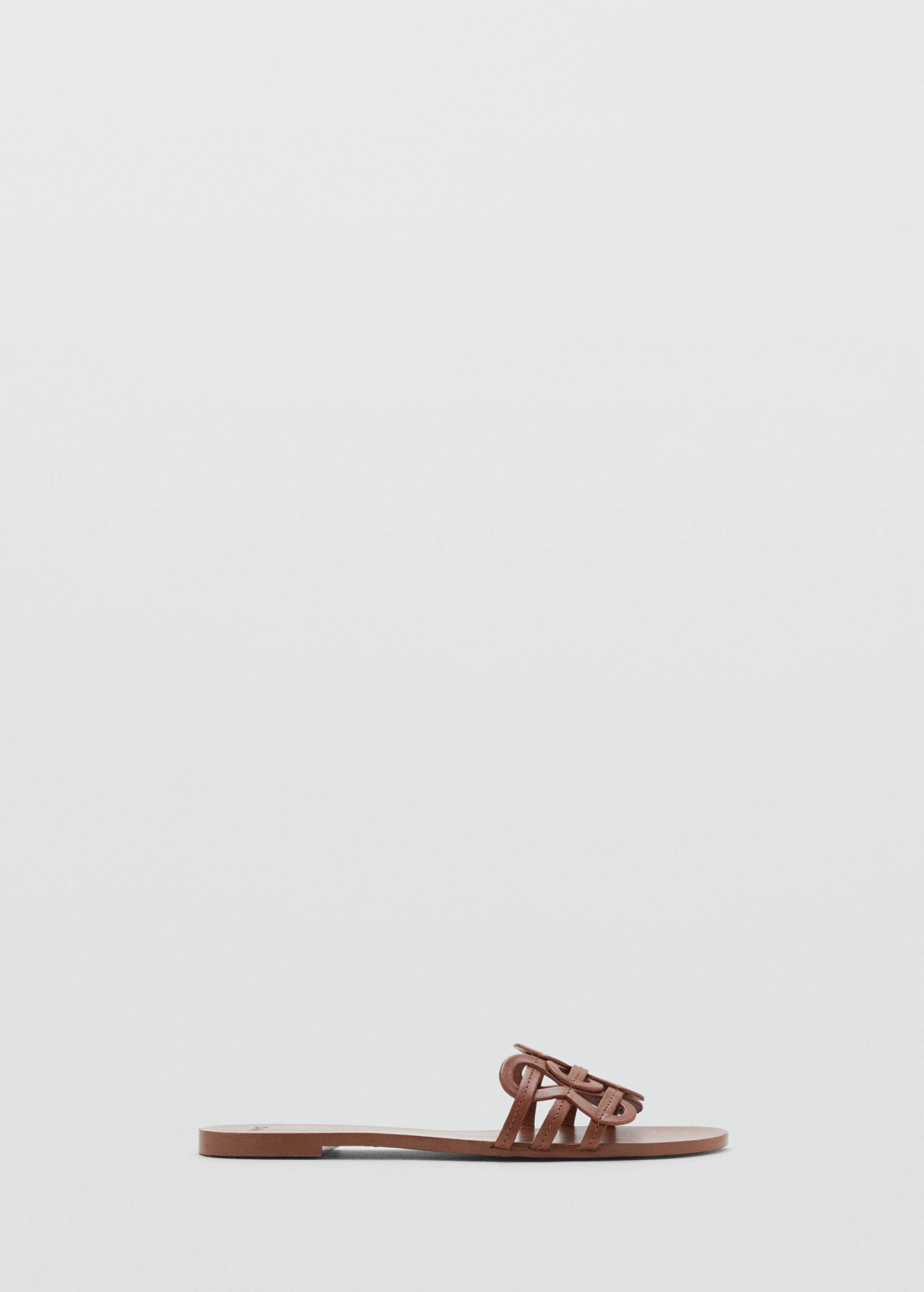 Leather sandals with intertwined strap - Article without model