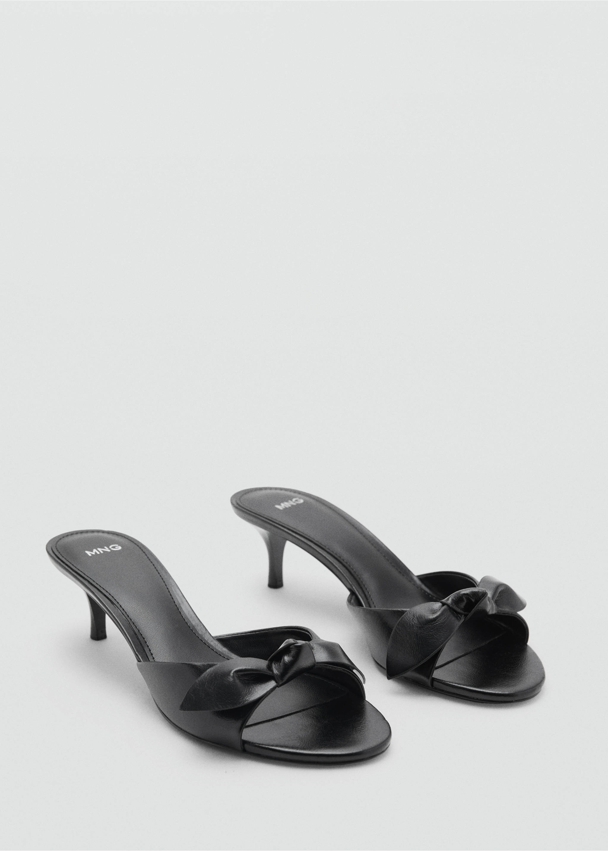 Bow heel sandals - Medium plane, Black. Ref: 17011159-00.