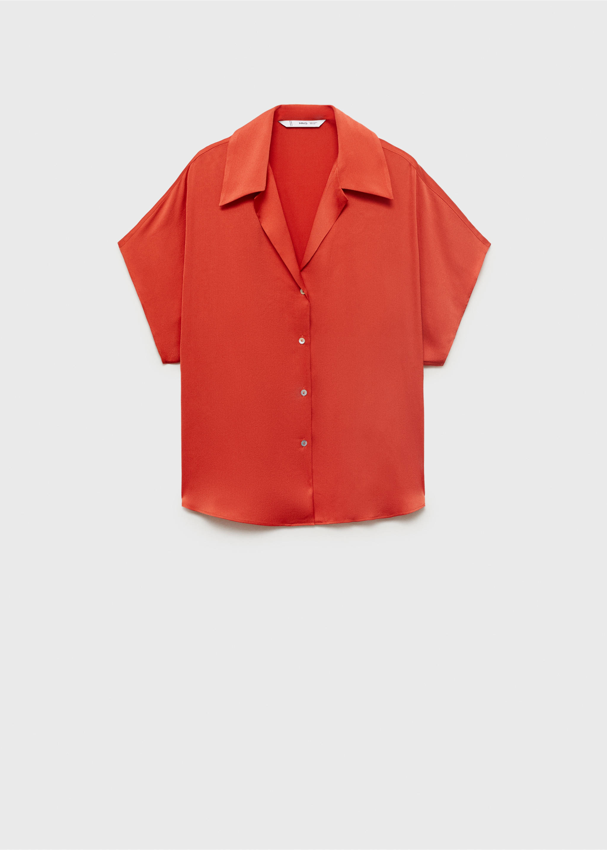 Струящаяся рубашка с короткими рукавами - Изделие без модели, Красный. Ref: 17011160-00.
