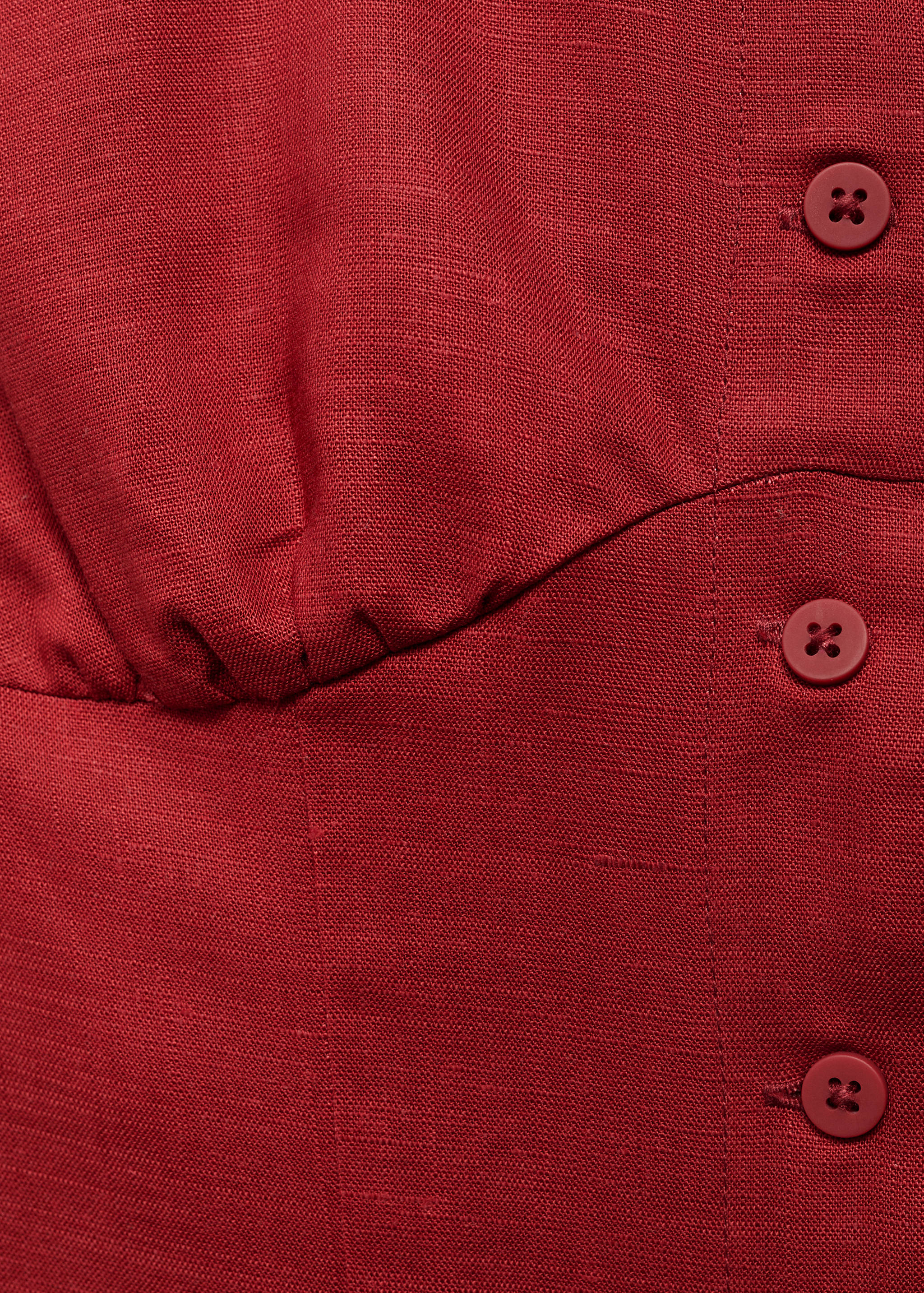Vestido mezcla lino botones - Detalle del artículo 8