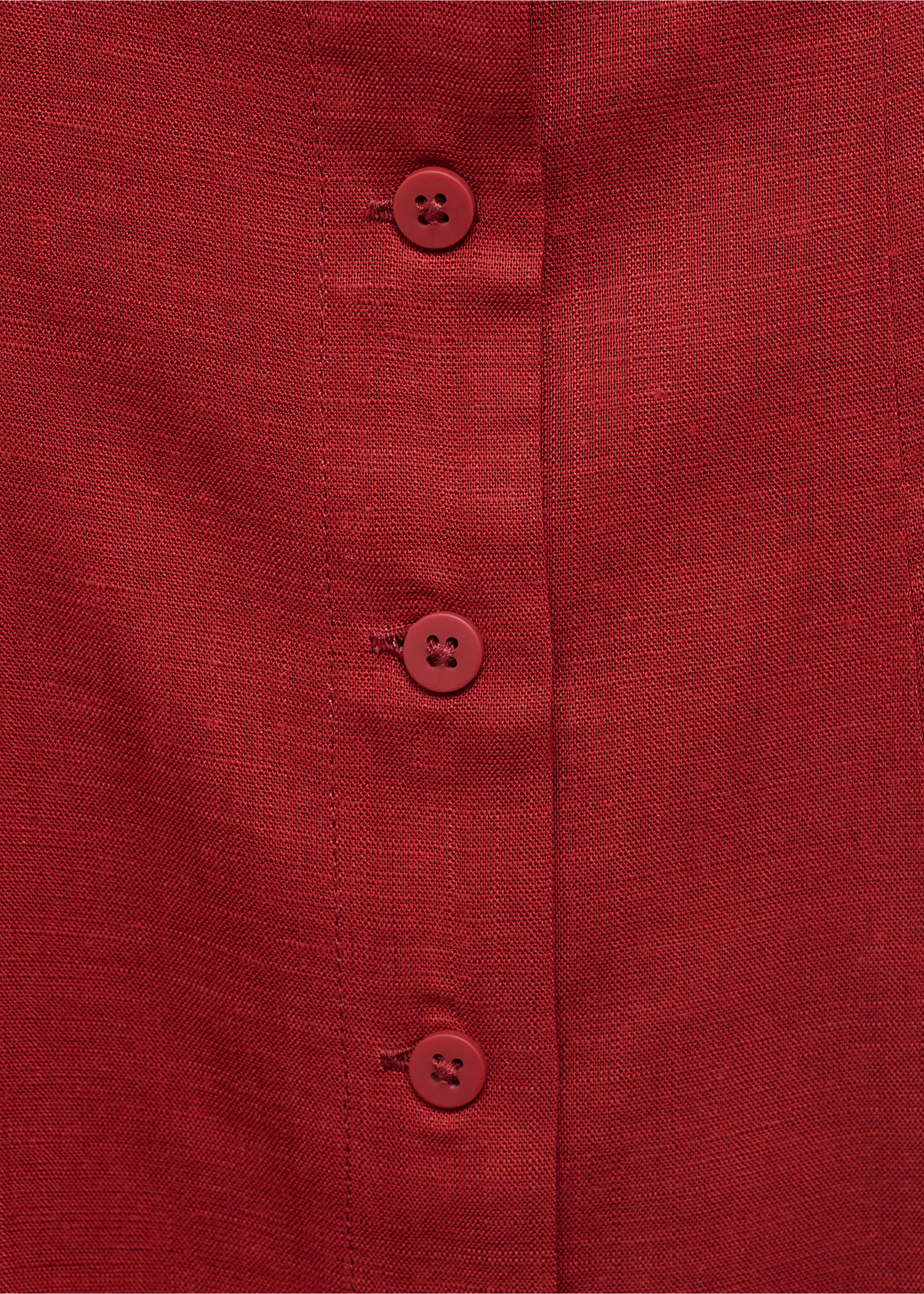 Платье из смесового льна с пуговицами - Деталь изделия 0, Темно-оранжевый. Ref: 17011167-00.