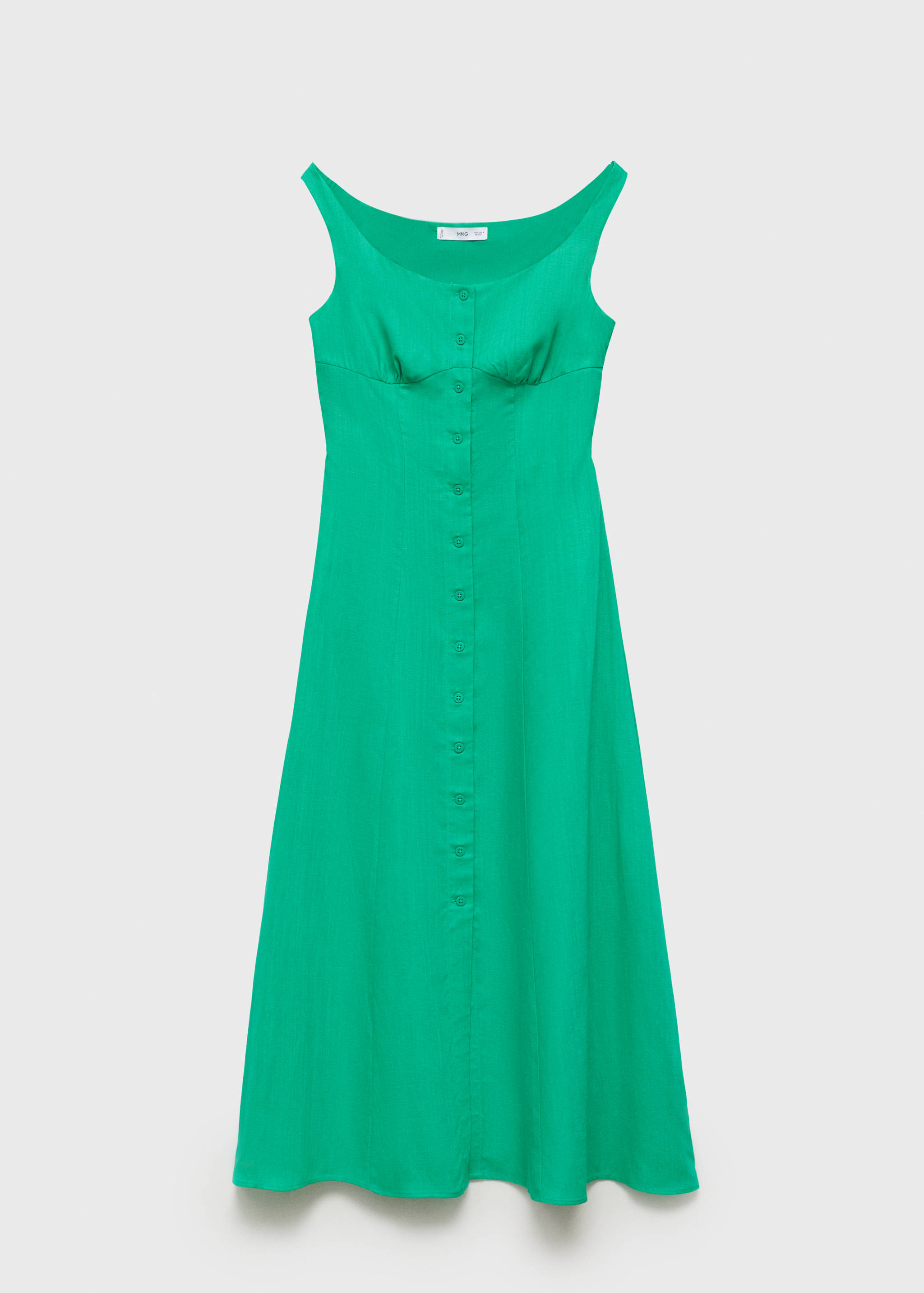 Платье из смесового льна с пуговицами - Изделие без модели