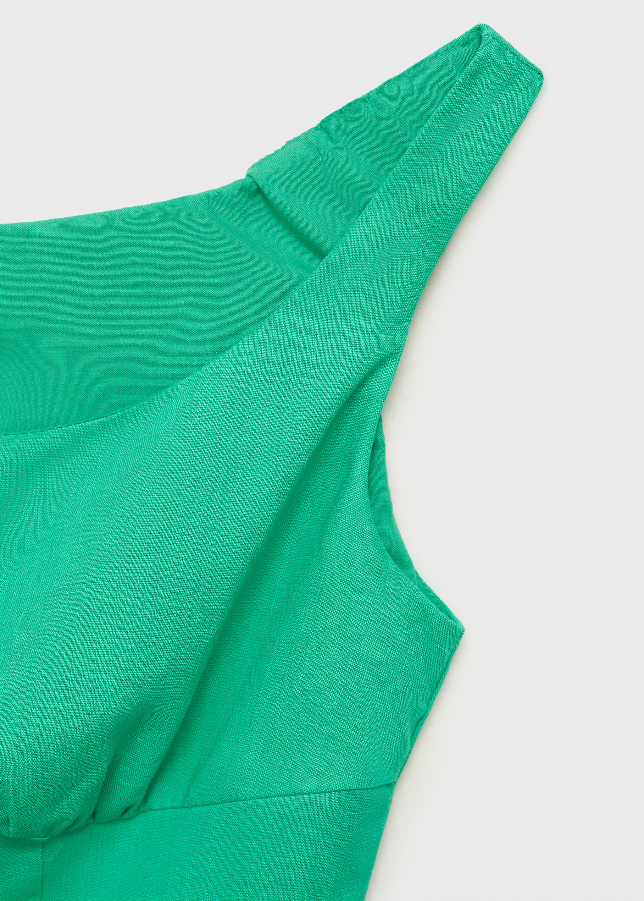 Платье из смесового льна с пуговицами - Деталь изделия 0, Зеленый. Ref: 17011167-00.