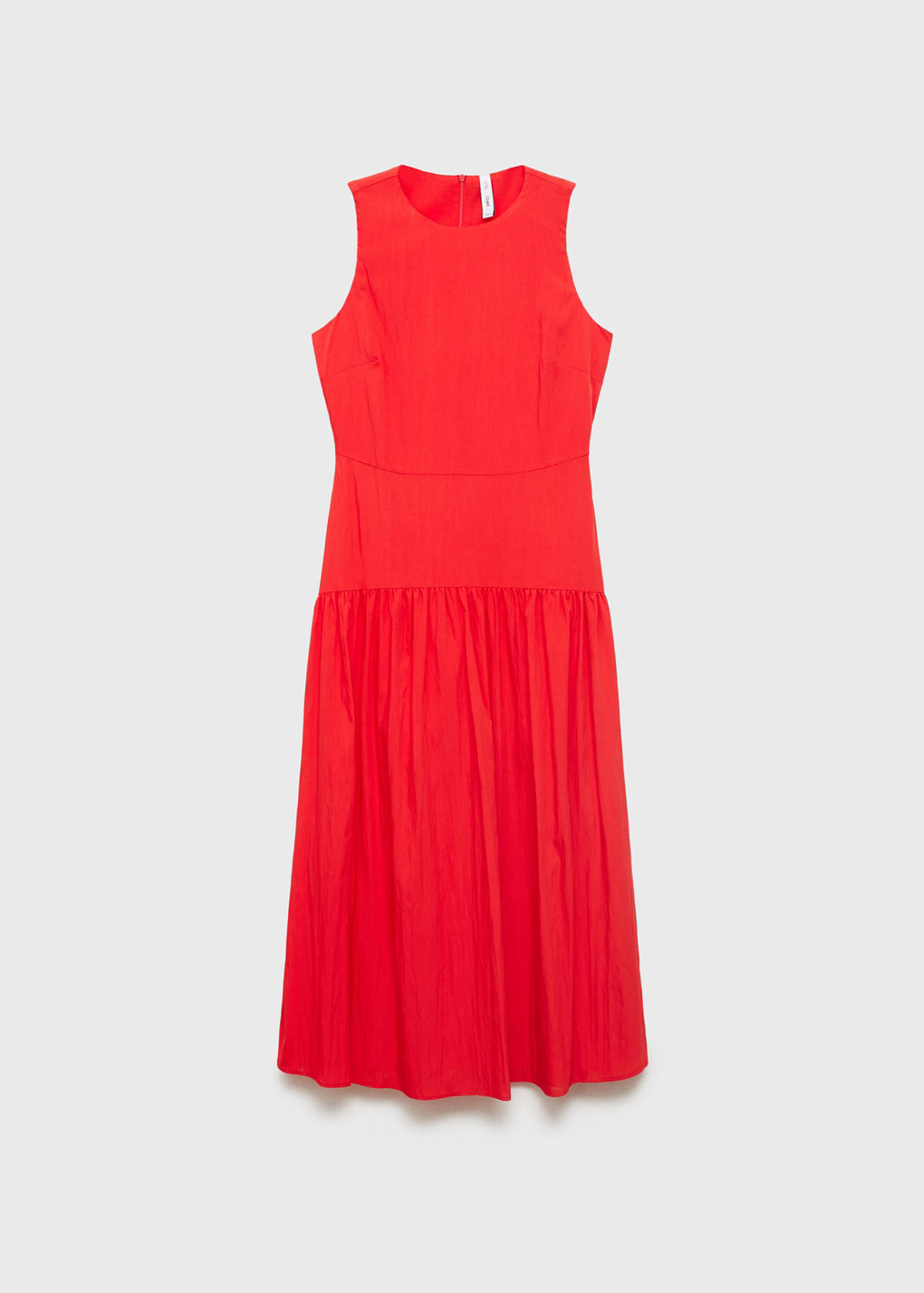 Long dress with gathered hem — Intense Red
