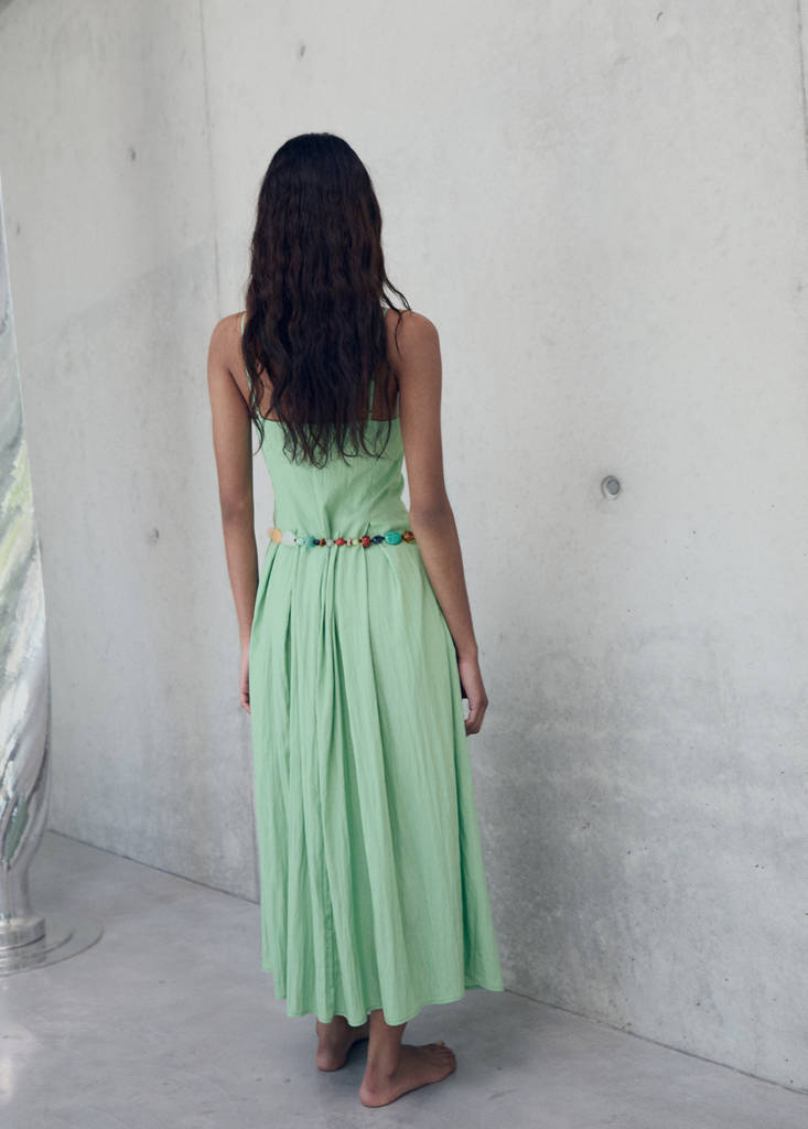 Midi-dress with pleats — Mint Green