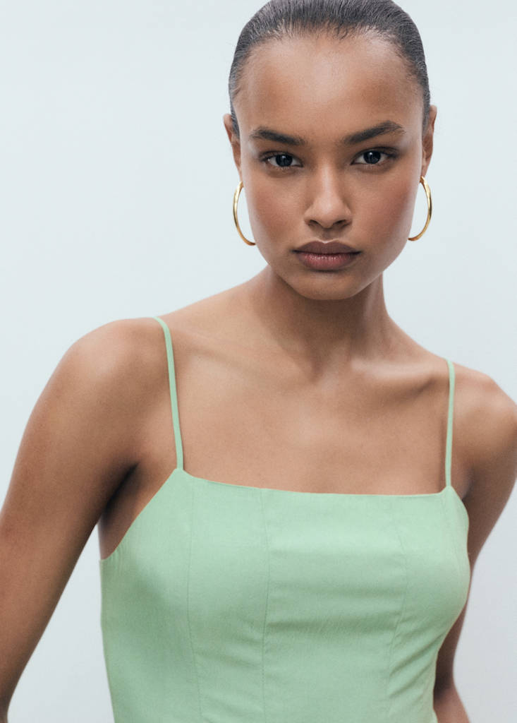 Midi-dress with pleats — Mint Green
