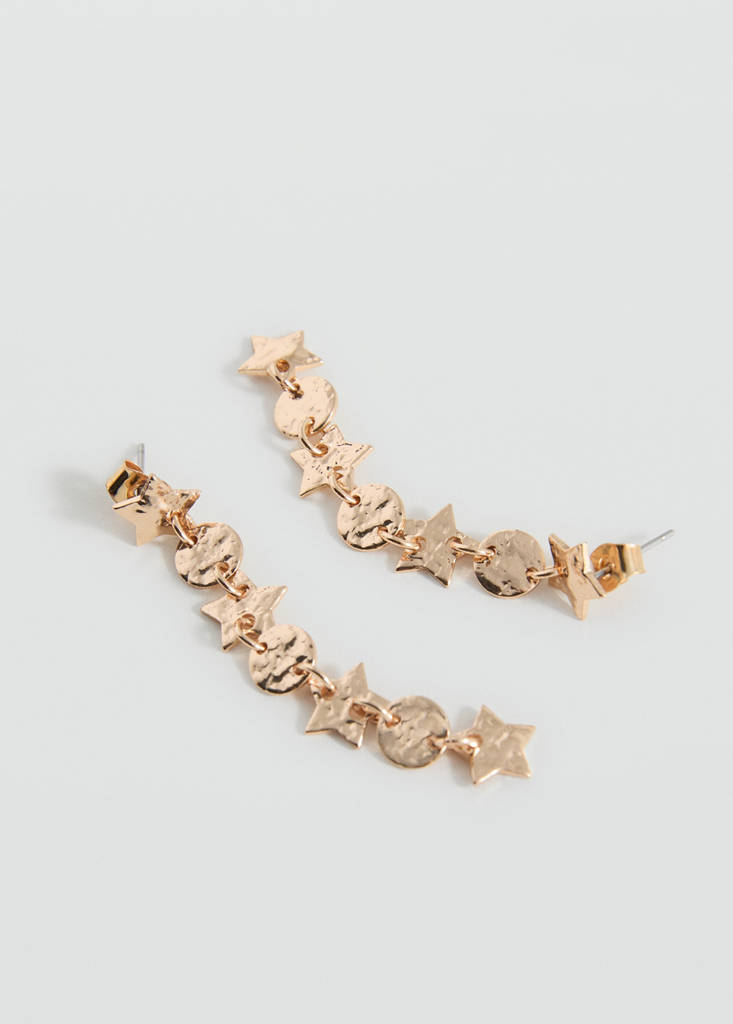 Long star earrings — Gold