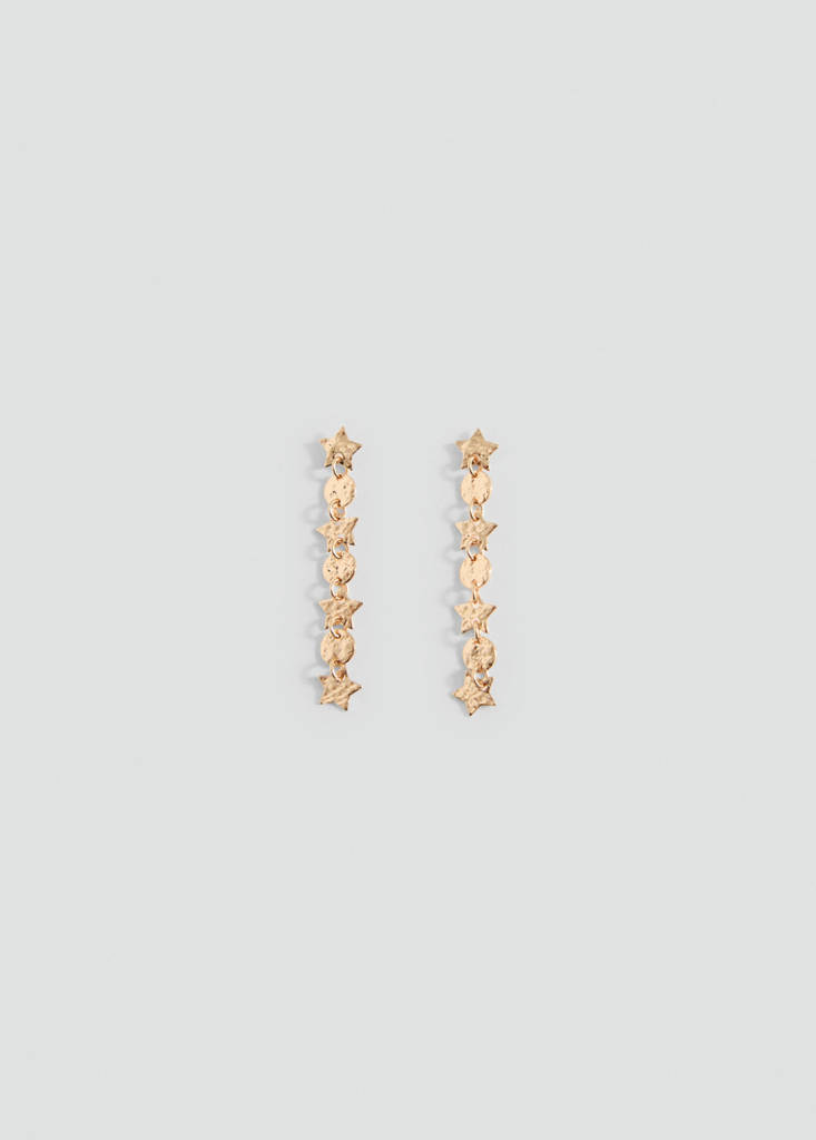Long star earrings — Gold