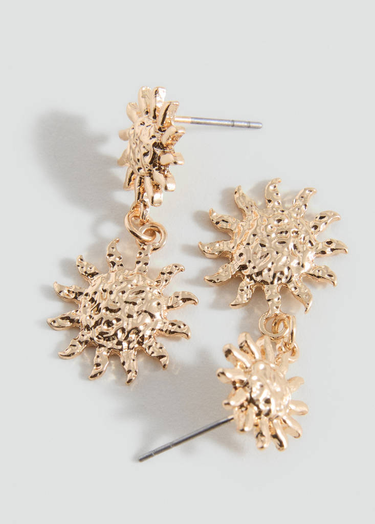 Sun design earrings — Gold