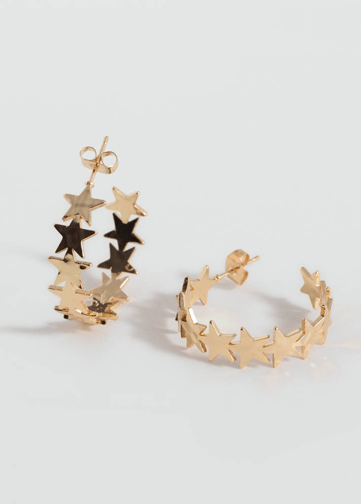 Star hoop earrings — Gold