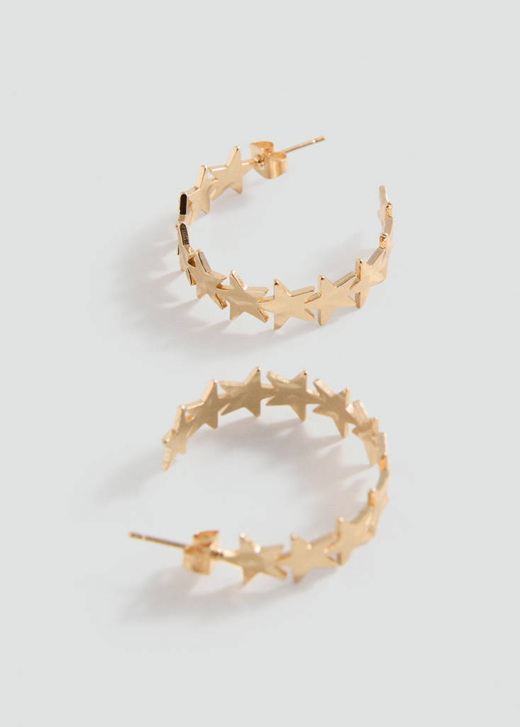 Star hoop earrings — Gold