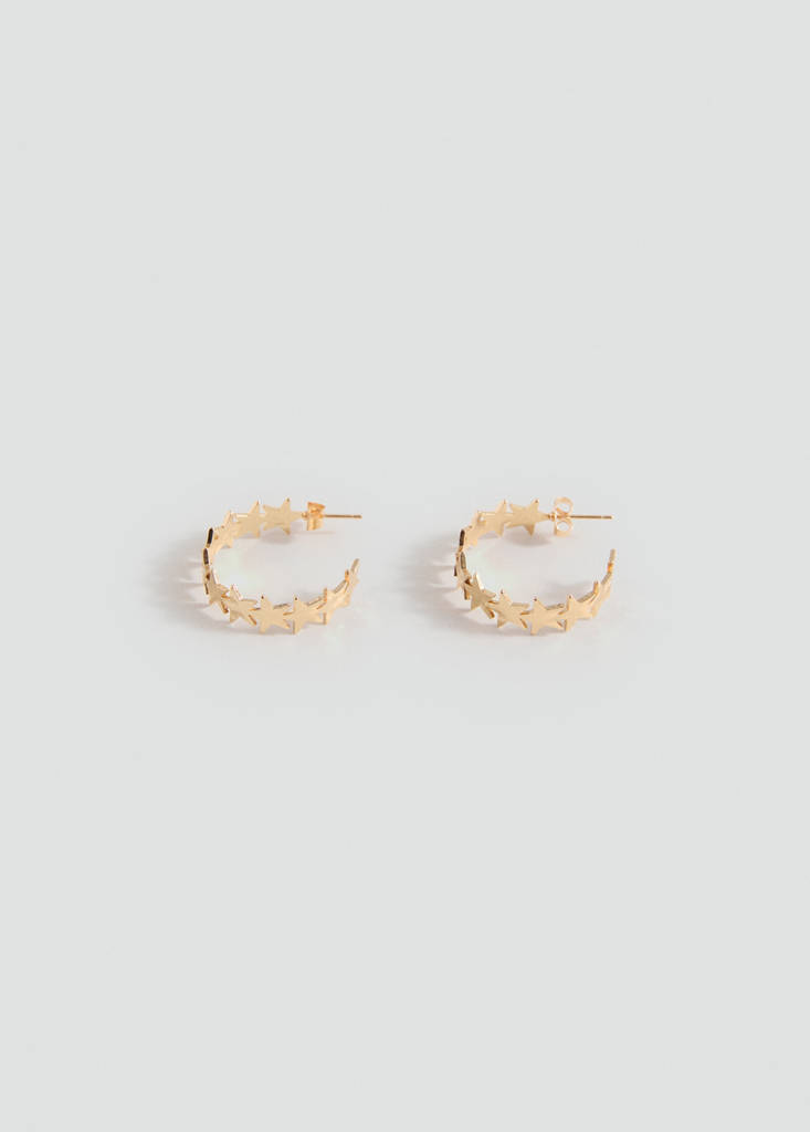 Star hoop earrings — Gold