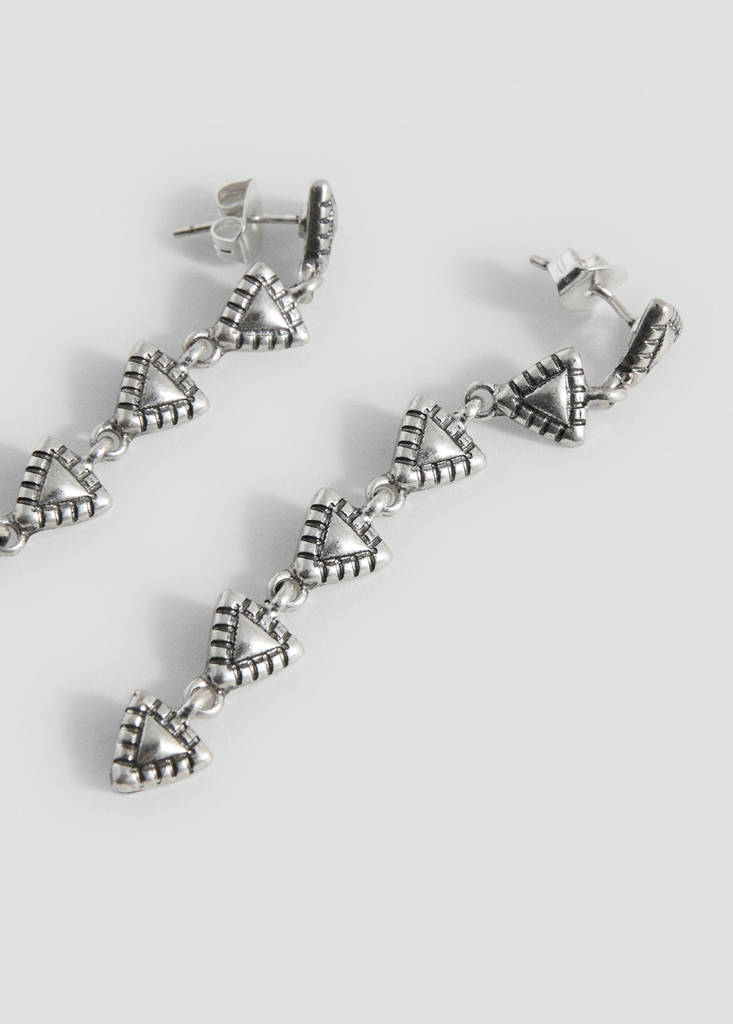 Geometric pendant earrings — Silver