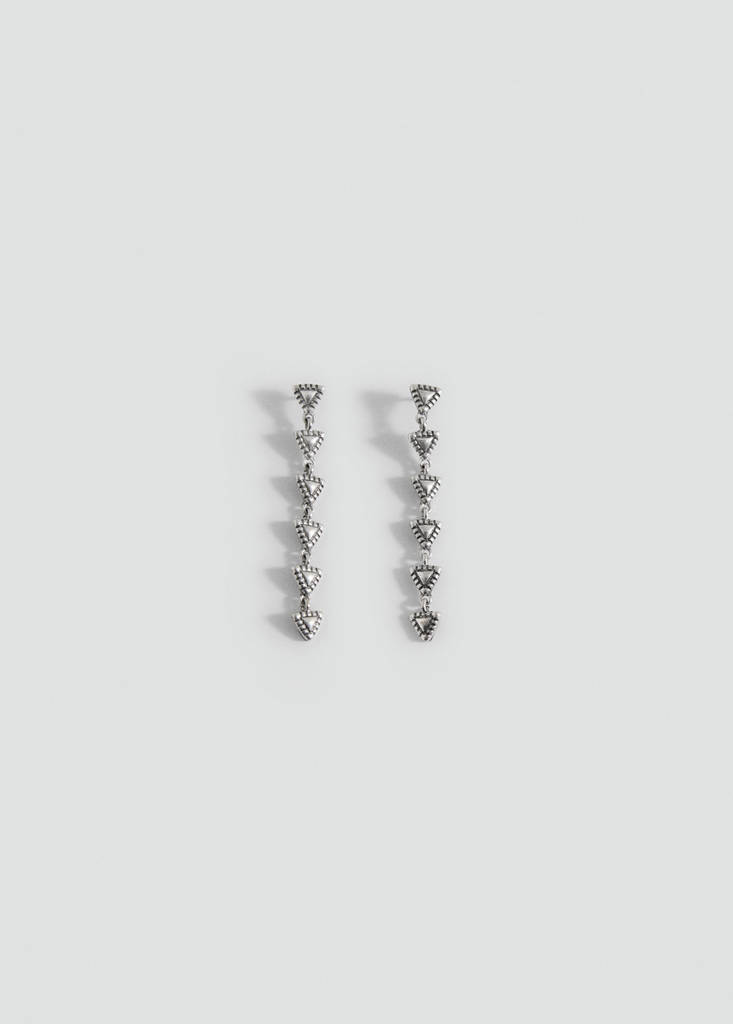 Geometric pendant earrings — Silver
