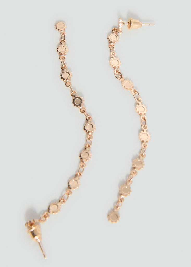 Long sun earrings — Gold