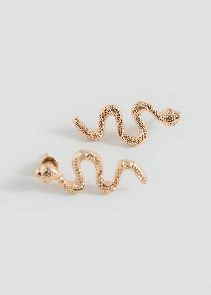 Snake design earrings — Gold