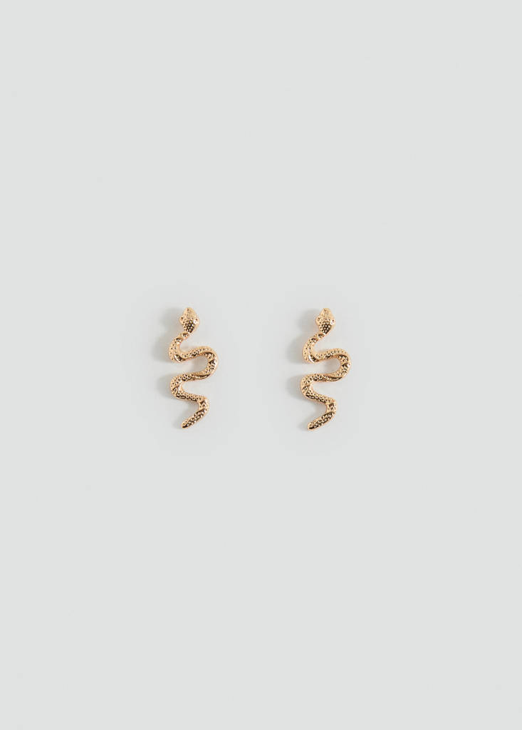 Snake design earrings — Gold