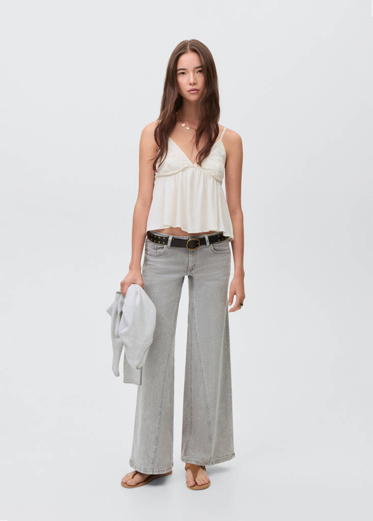 Low-waist wide leg jeans — Denim Grey