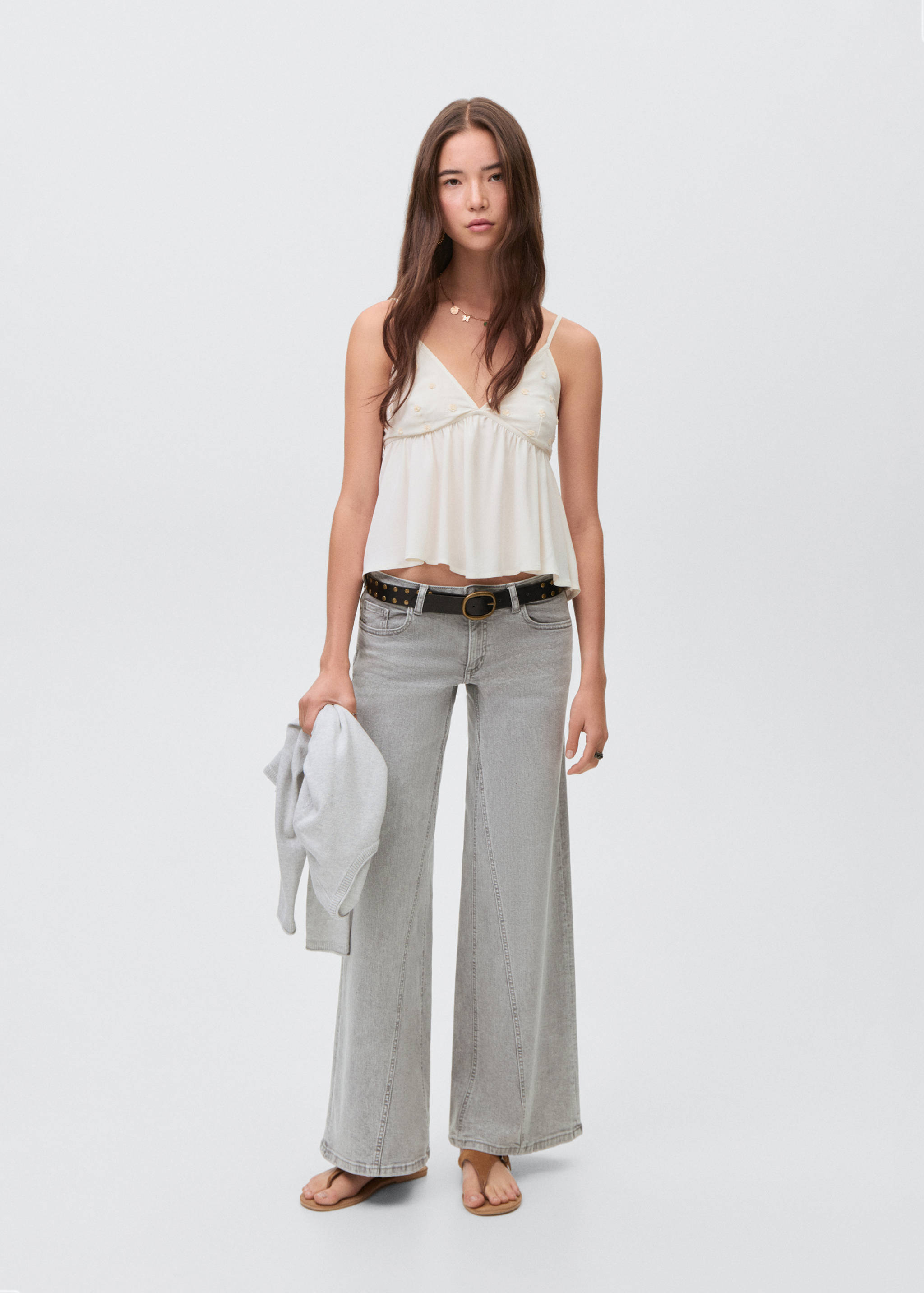Low-waist wide leg jeans - General plane