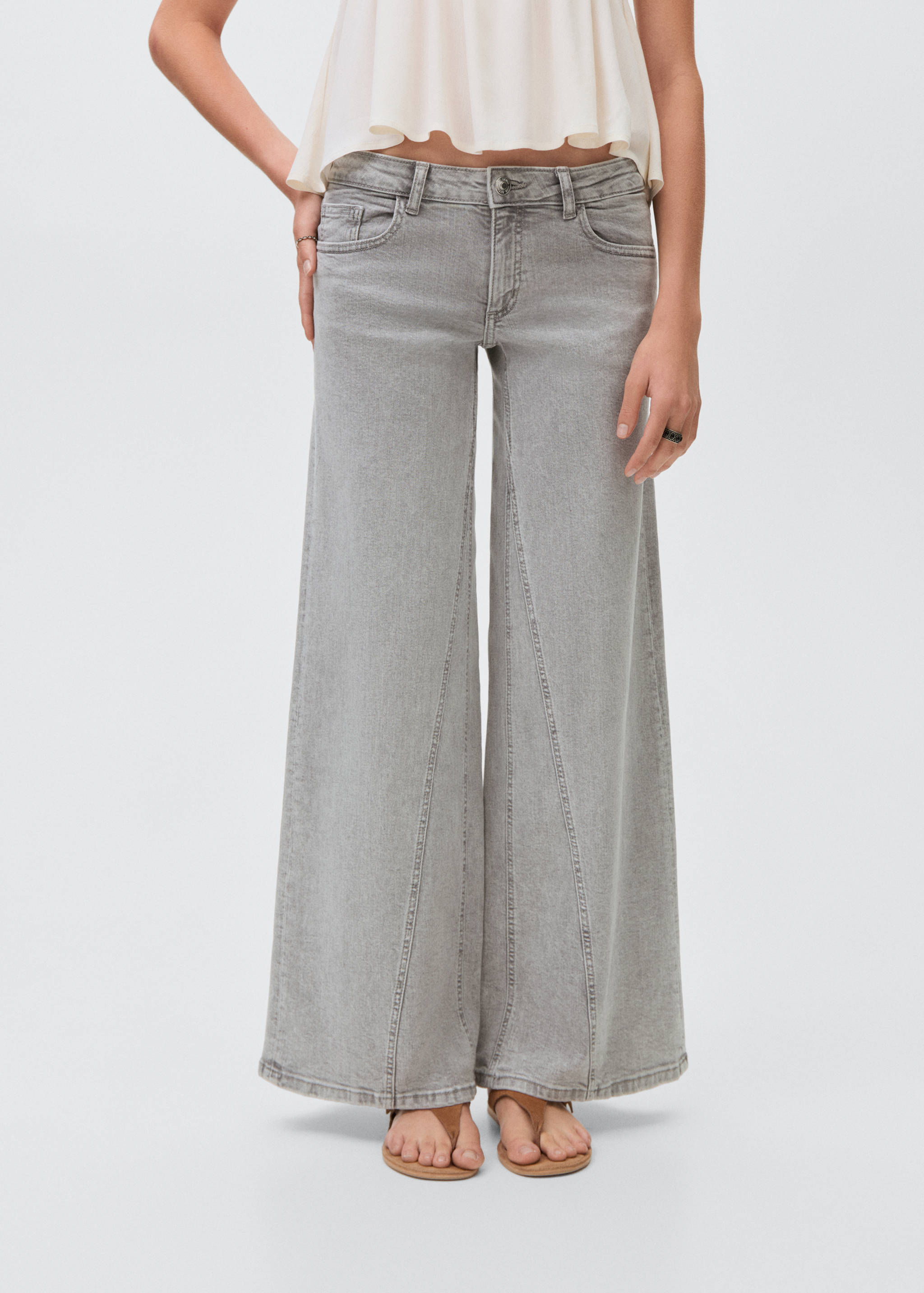 Low-waist wide leg jeans - Medium plane