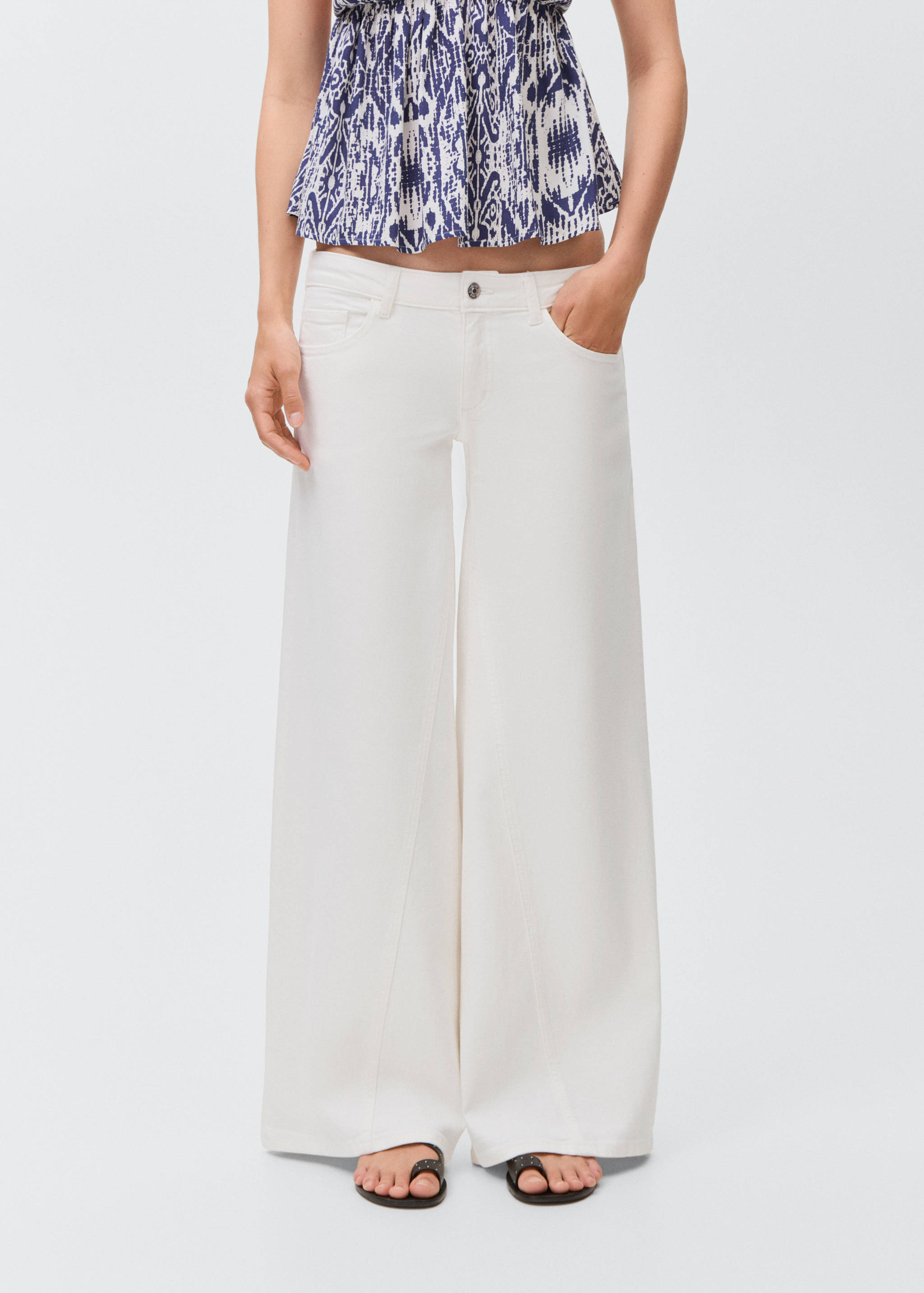 Low-waist wide leg jeans - Medium plane