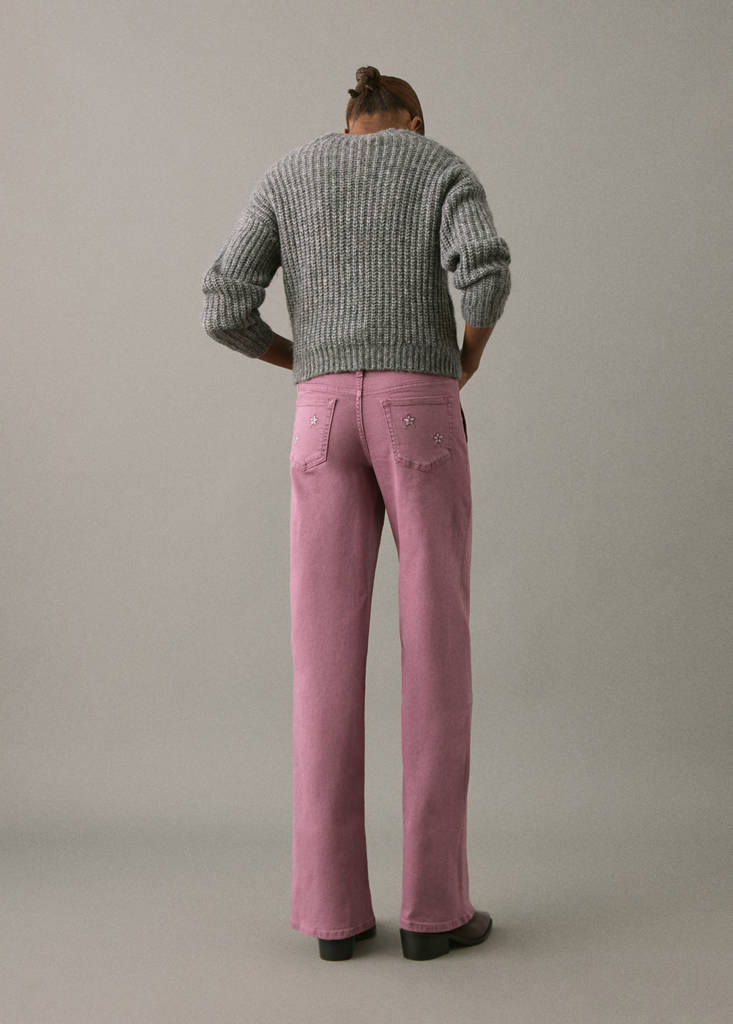 Straight-fit jeans with stars — Pastel Pink