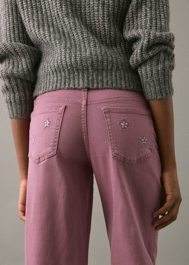 Straight-fit jeans with stars — Pastel Pink