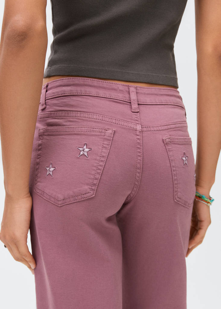 Straight-fit jeans with stars — Pastel Pink