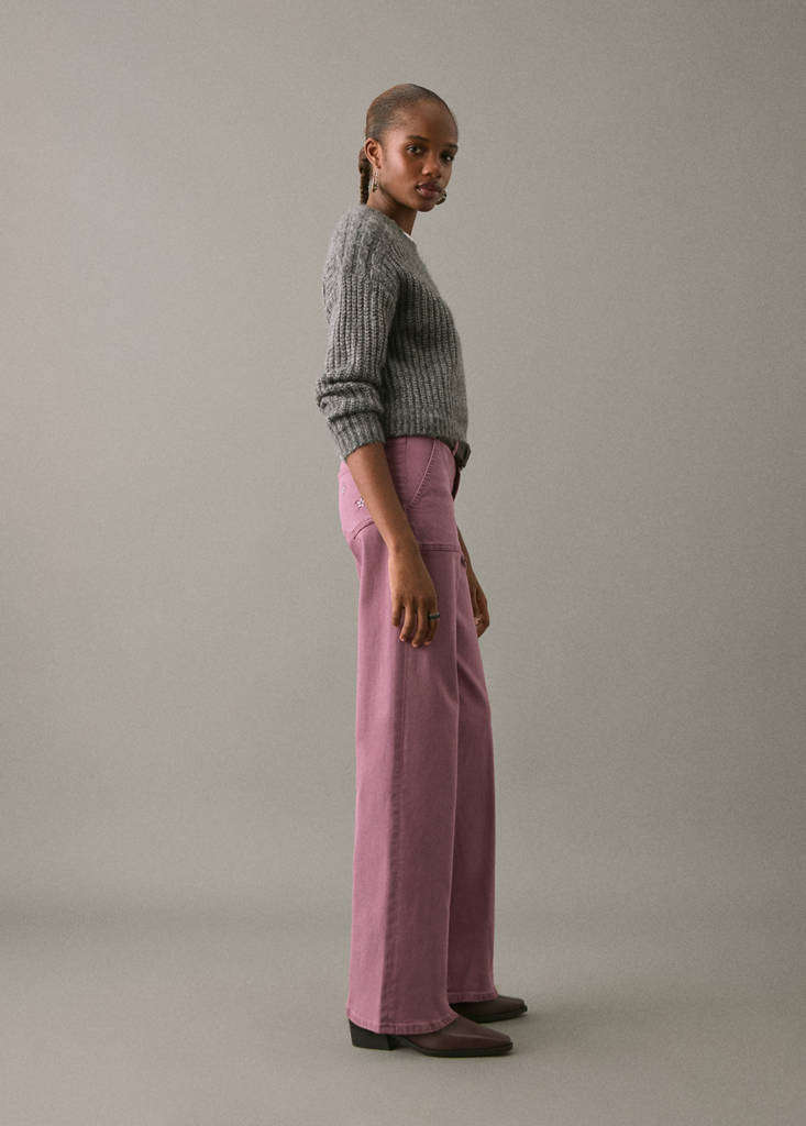 Straight-fit jeans with stars — Pastel Pink