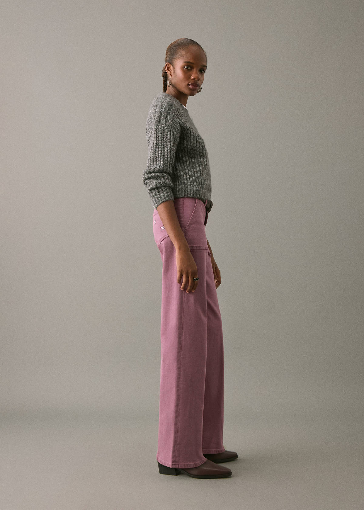 Straight-fit jeans with stars — Pastel Pink