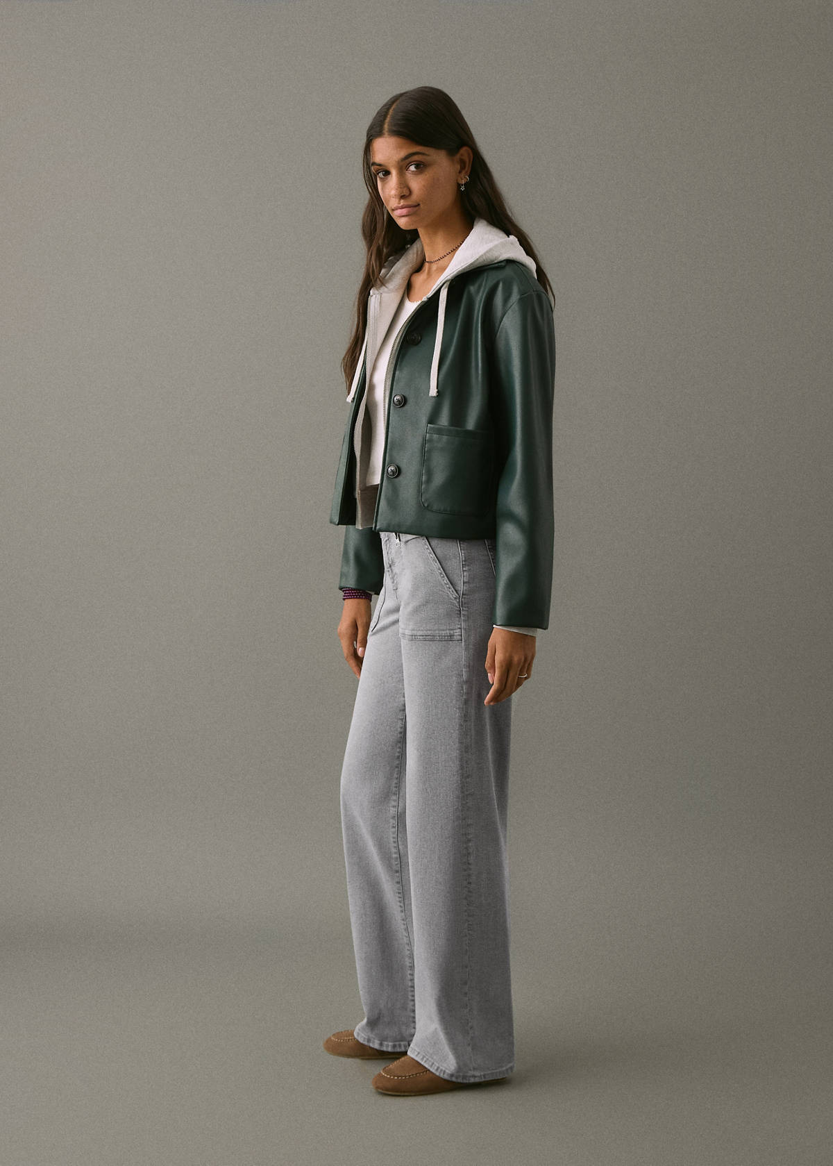 Straight-fit jeans with stars — Denim Grey