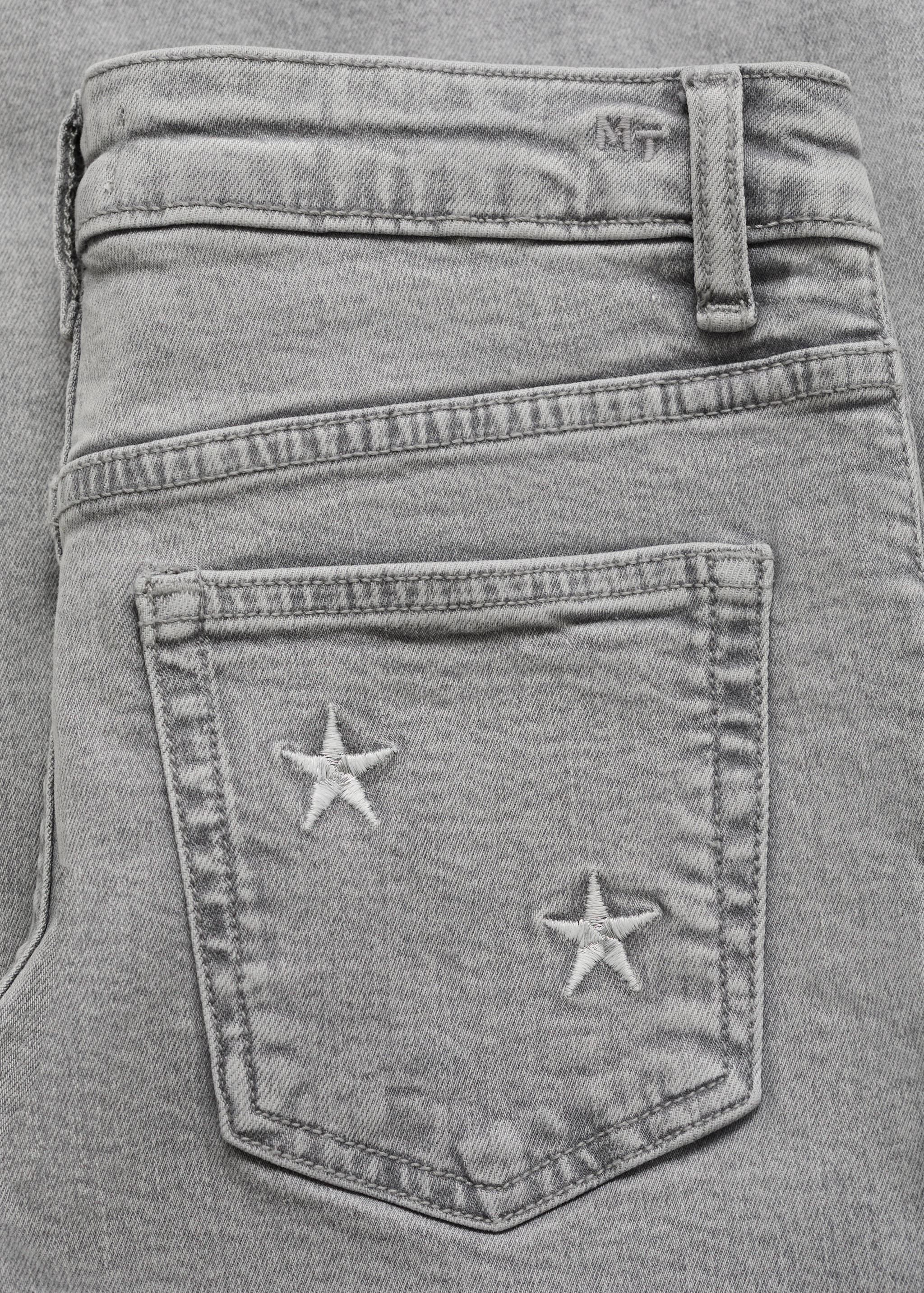 Straight-leg jeans with star embroidery - Details of the article 0