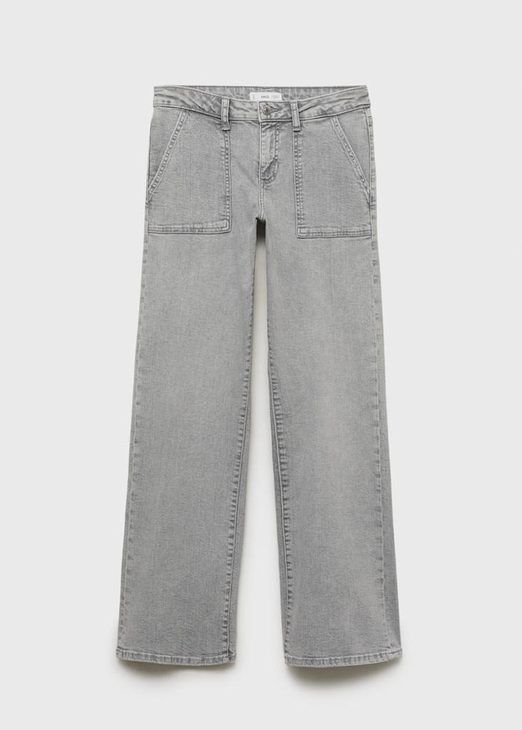 Straight-fit jeans with stars — Denim Grey