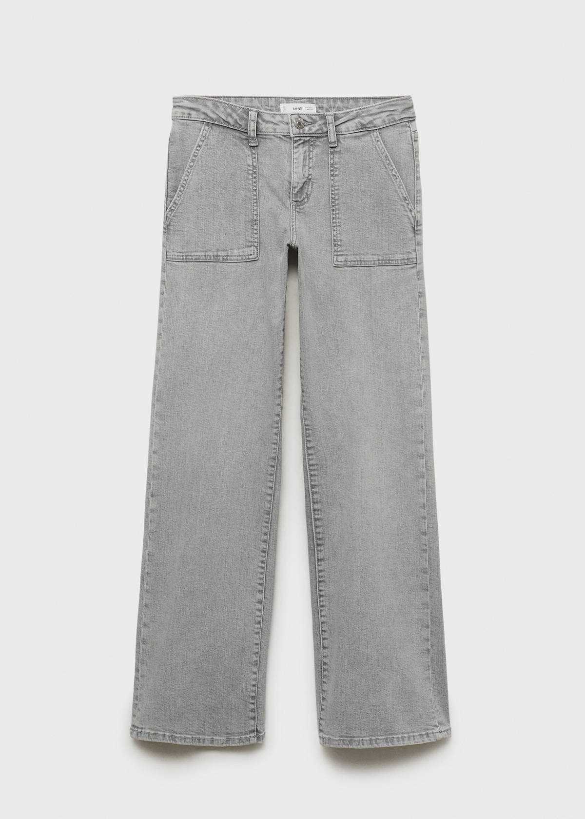 Straight-fit jeans with stars — Denim Grey