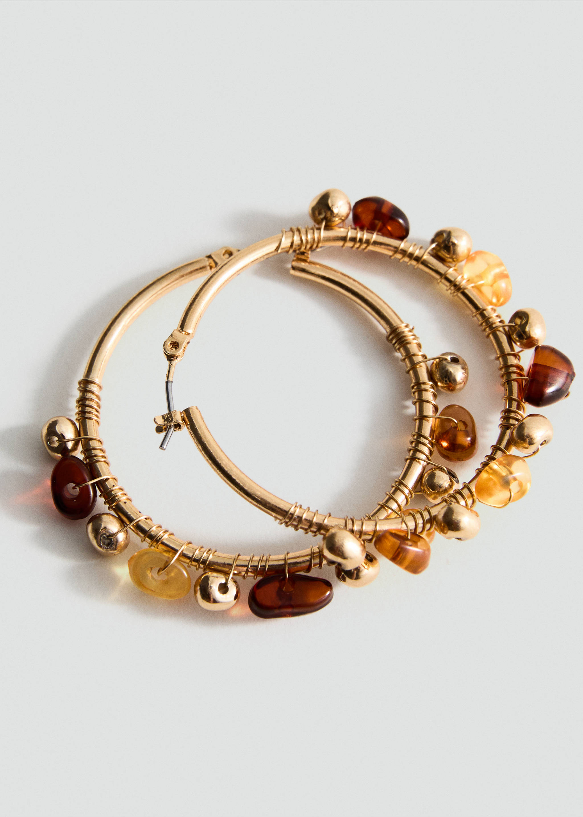 Créoles perles combinées - Plan moyen, Or. Ref: 17011208-00.