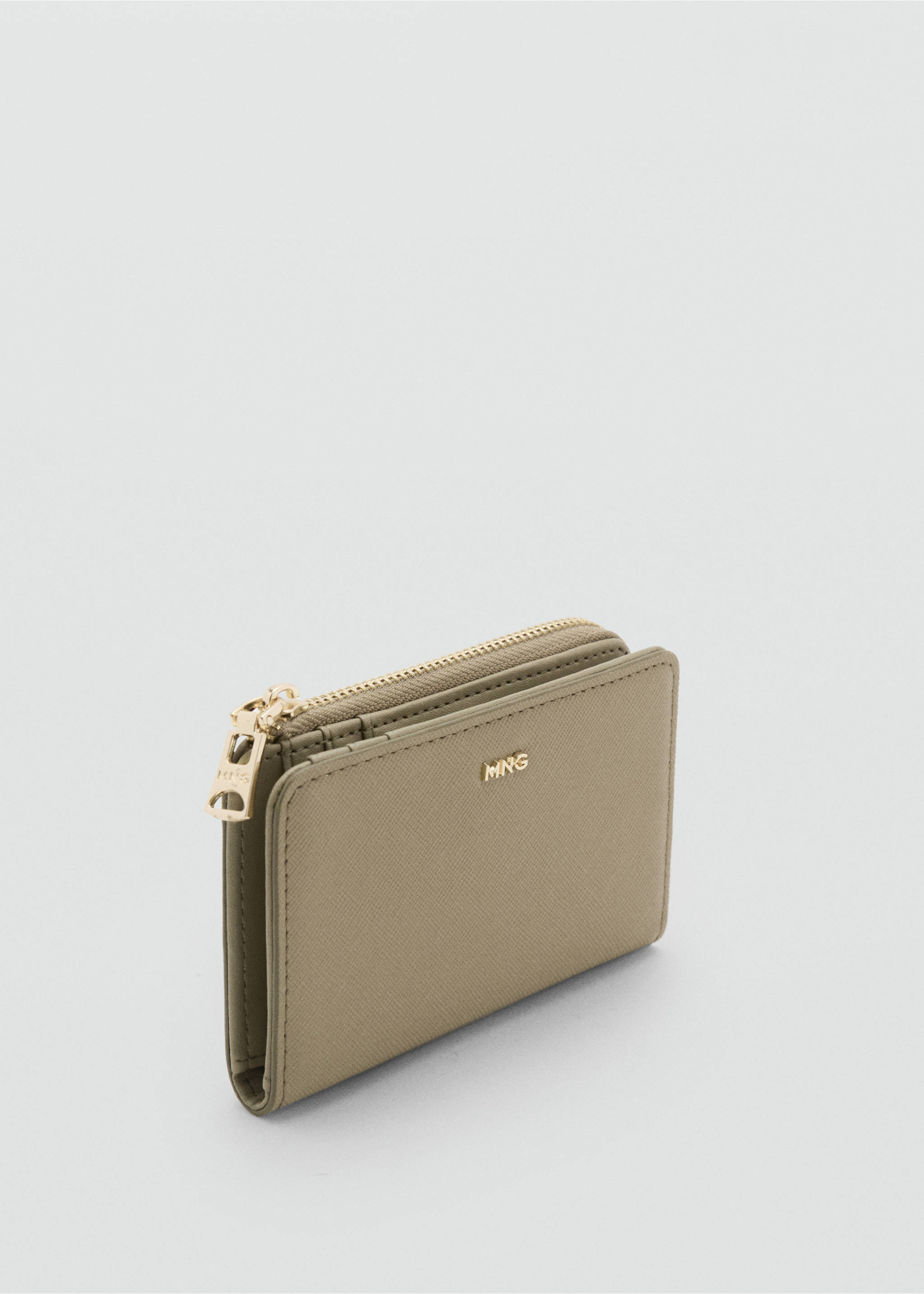Маленький кошелек с эффектом сафьяновой кожи - Средний план, Хаки. Ref: 17011217-00.