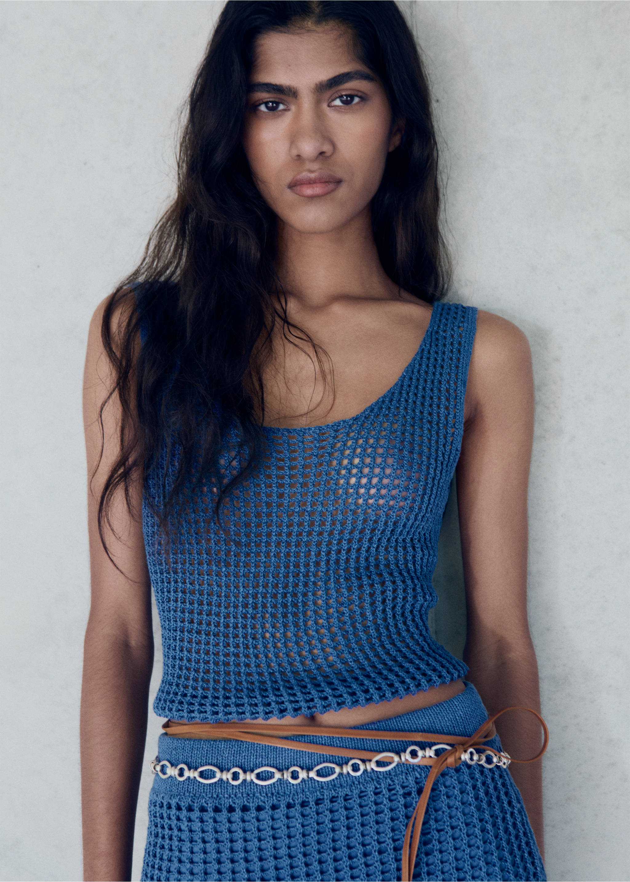 Top punto crop - Plano medio, Azul. Ref: 17011221-00.