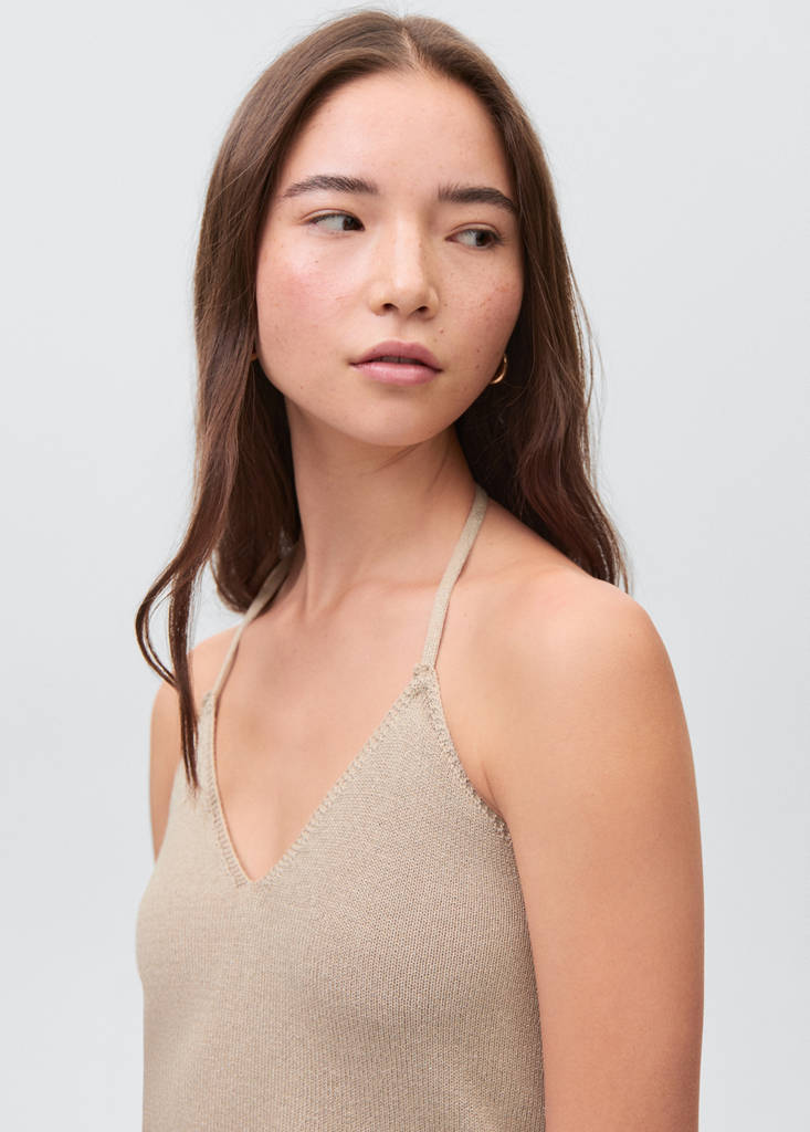 Knit halter top — Gold