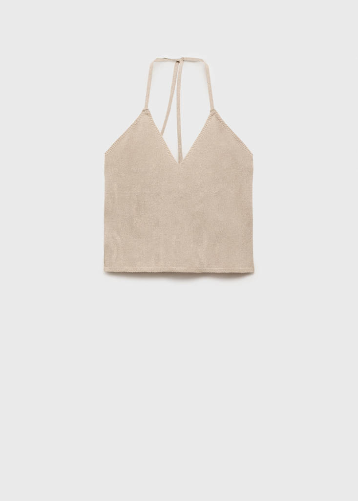 Knit halter top — Gold